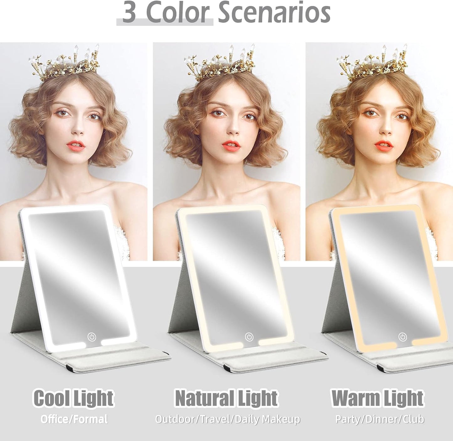 Irisé Portable LED Mirror - Rose Gold