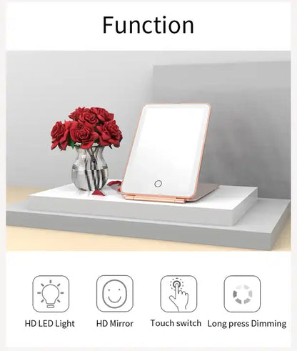 Irisé Portable LED Mirror - Rose Gold