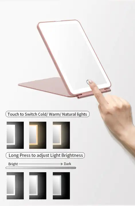 Irisé Portable LED Mirror - Rose Gold