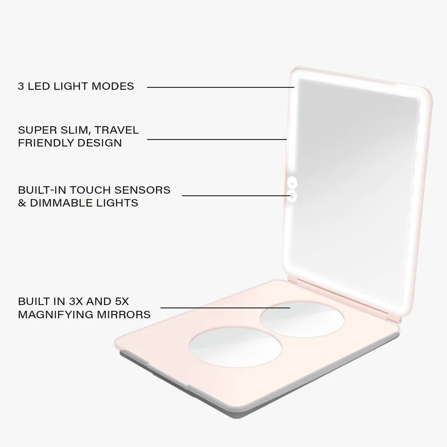 Irisé Portable LED Mirror - Rose Gold